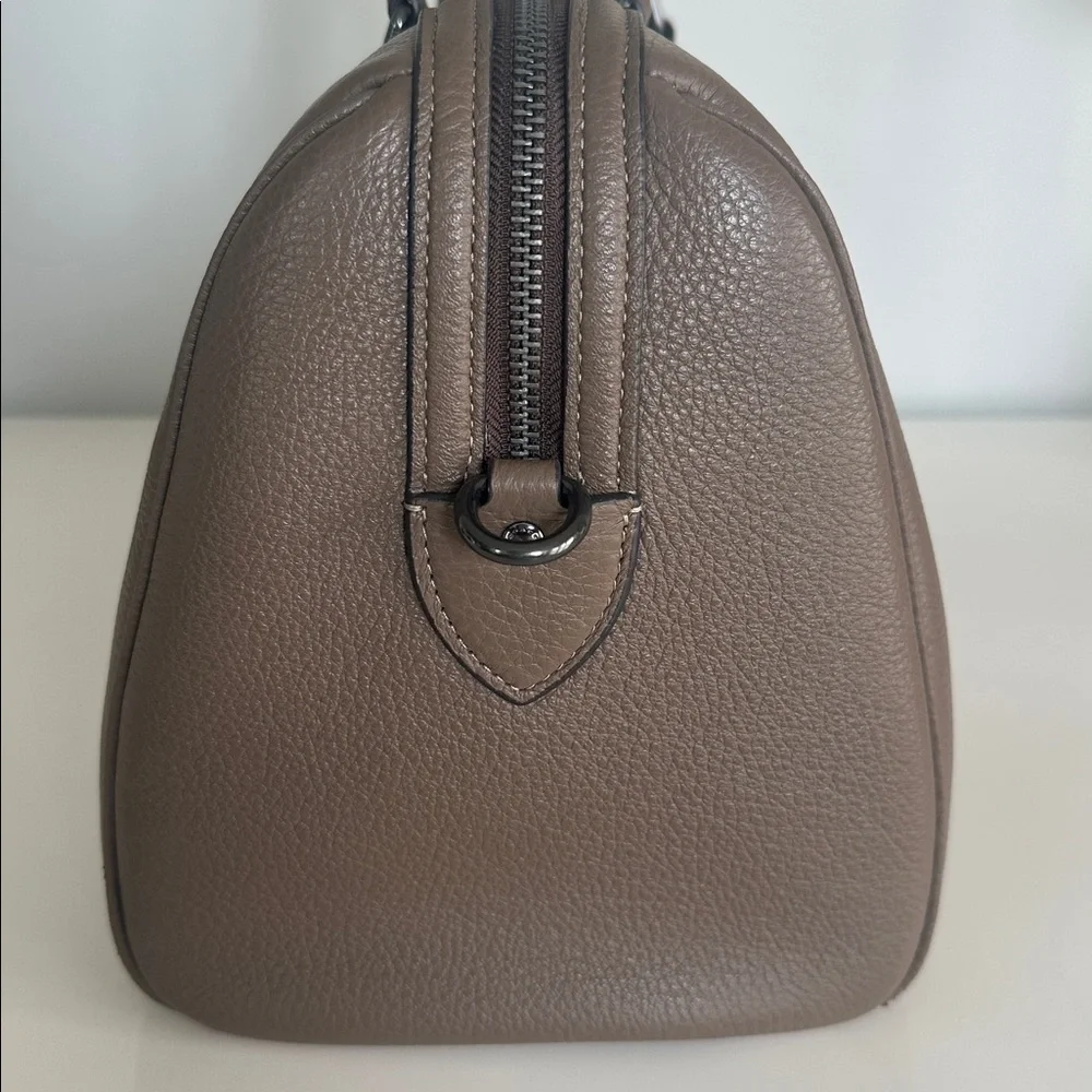 Coach Rowan Large Leather Satchel in Dark Stone CV960 - Picture 4 of 16